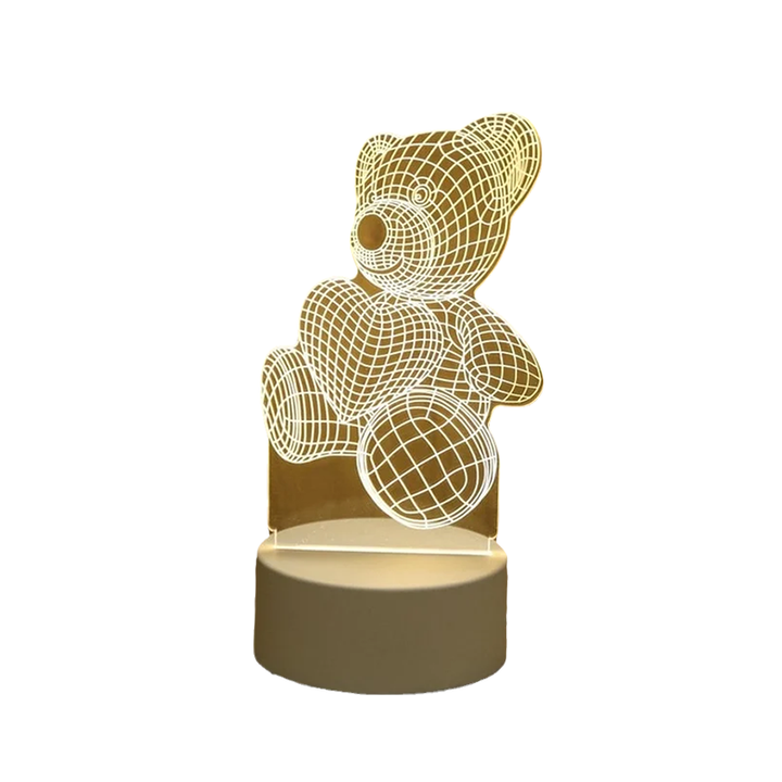 3D LED Night Lamp USB Powered Three Color Decorative Light 0