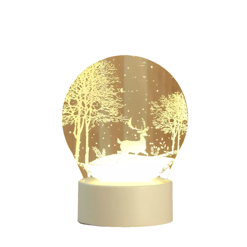 3D LED Night Lamp USB Powered Three Color Decorative Light 10
