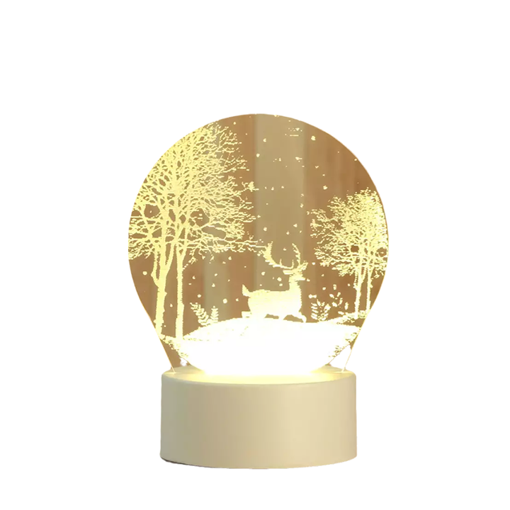 3D LED Night Lamp USB Powered Three Color Decorative Light 10
