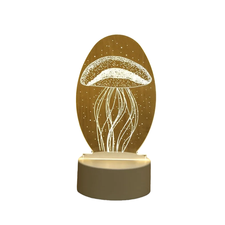 3D LED Night Lamp USB Powered Three Color Decorative Light 11
