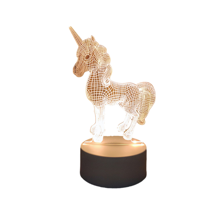 3D LED Night Lamp USB Powered Three Color Decorative Light 12