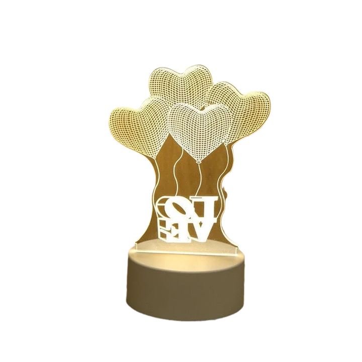 3D LED Night Lamp USB Powered Three Color Decorative Light 14