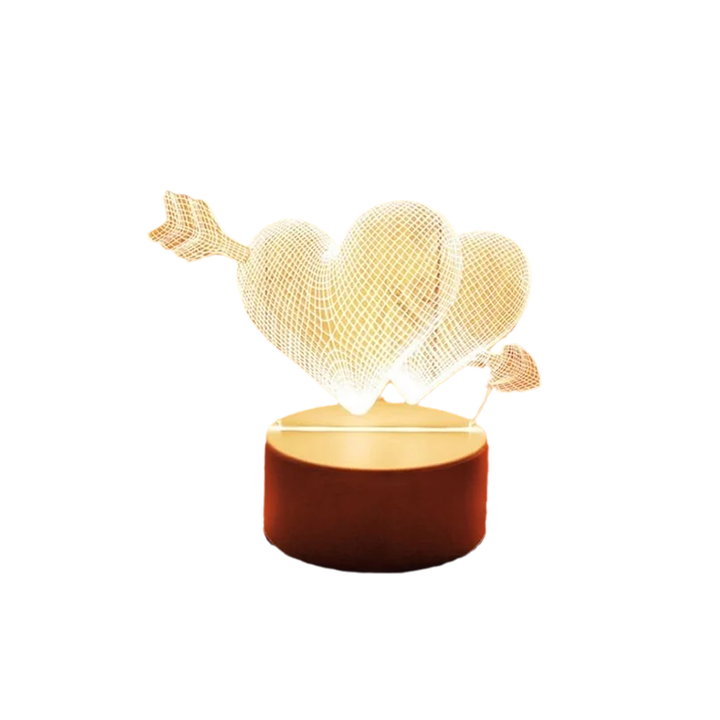 3D LED Night Lamp USB Powered Three Color Decorative Light 17