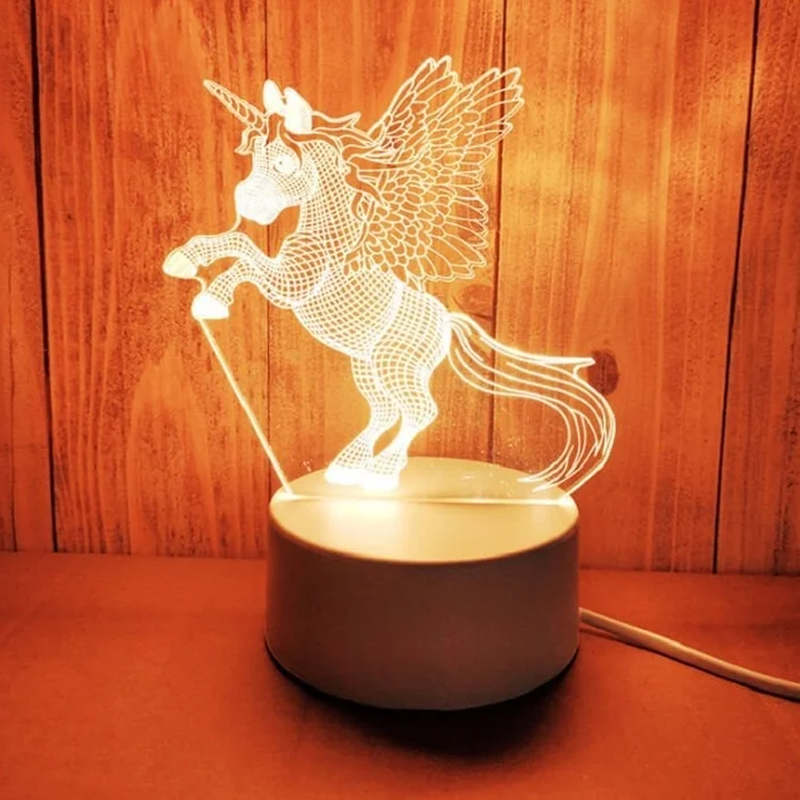 3D LED Night Lamp USB Powered Three Color Decorative Light 5