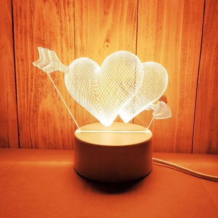 3D LED Night Lamp USB Powered Three Color Decorative Light 7