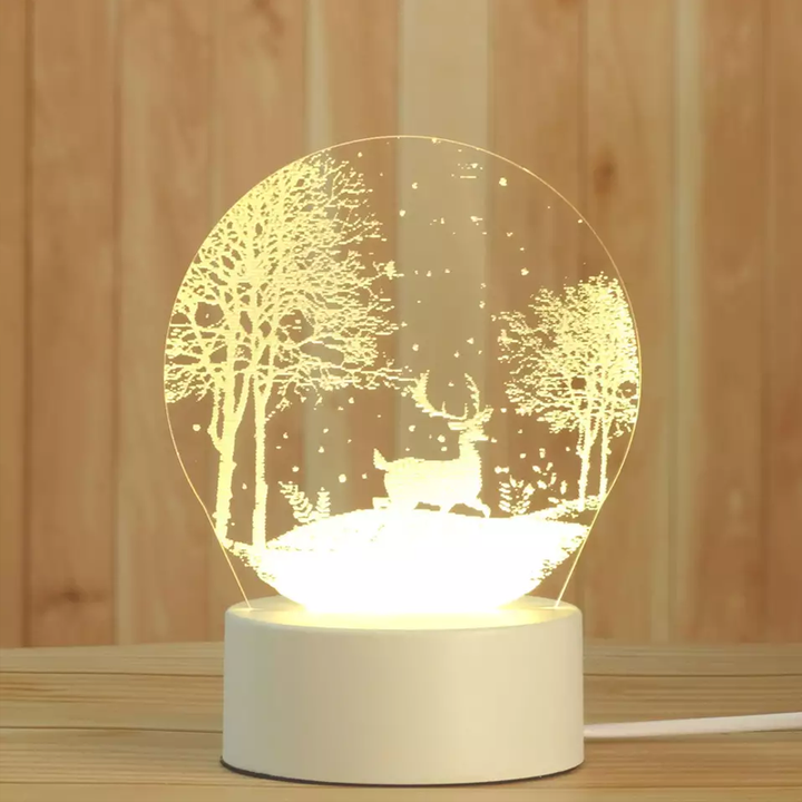 3D LED Night Lamp USB Powered Three Color Decorative Light 8