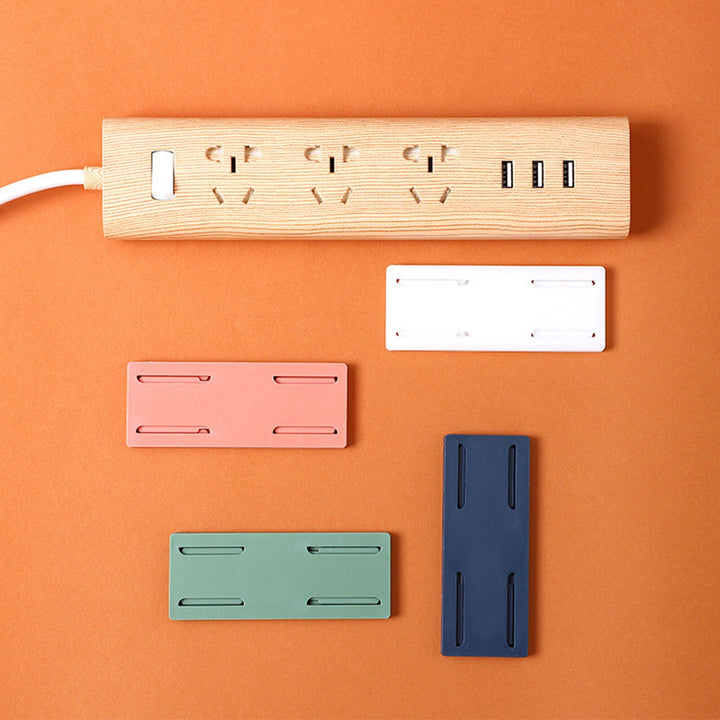 Self-Adhesive Socket Holder ABS | Punch-Free Wall Mount Design | Keeps Cords and Sockets Tidy Without Drilling 3