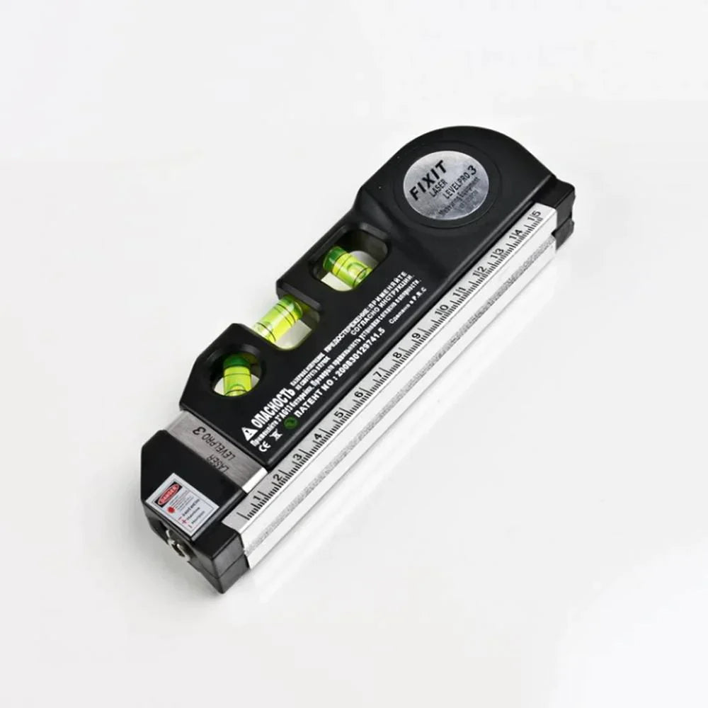 4-in-1 Laser Measuring Tool ABS Plastic 188 mm | Black | Tape Measure, Triple Level &amp; Laser Beam for Precise Alignment 1