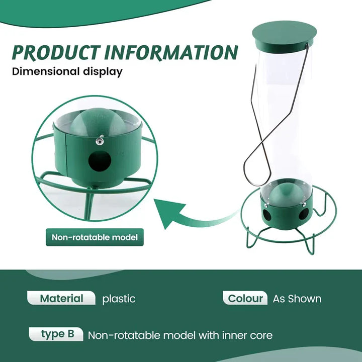 Squirrel Proof Bird Feeder Metal | Rotating Perch Spins Off Squirrels | Weatherproof Men&