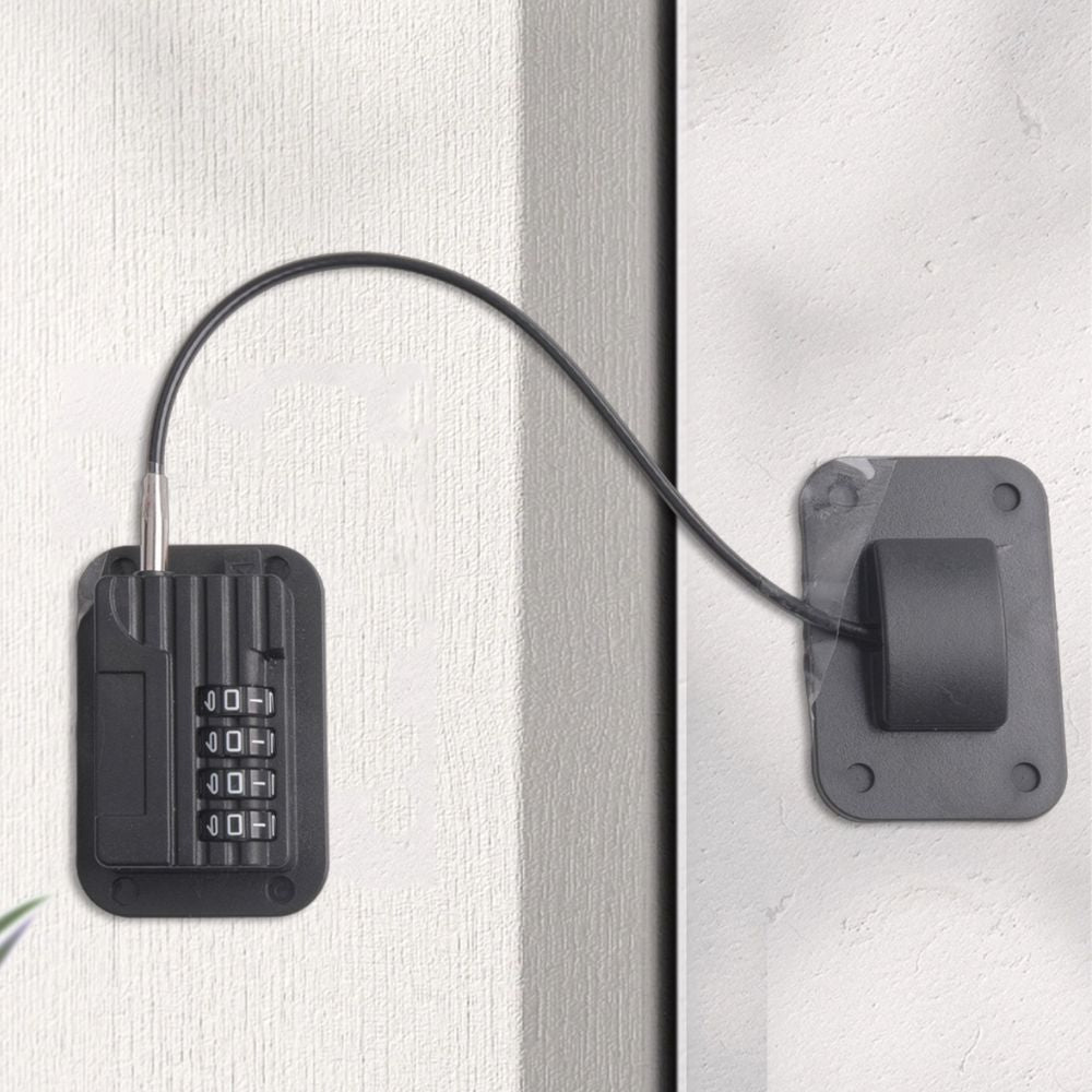 Combination Refrigerator Lock ABS &amp; Steel 68 x 46 mm | Black or White, Adhesive Mount | Child Safety Four-Digit Code 5