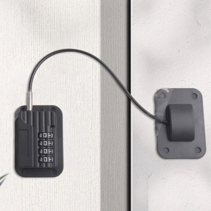 Combination Refrigerator Lock ABS &amp; Steel 68 x 46 mm | Black or White, Adhesive Mount | Child Safety Four-Digit Code 5