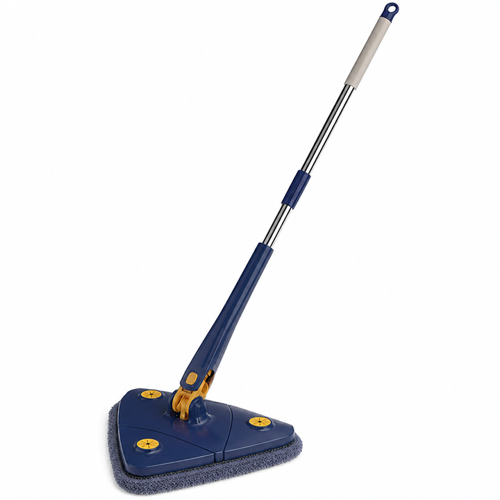 Rotating Triangular Mop Microfiber | 360° Swivel Head, Telescopic Handle, Self-Wringing | Washable Microfiber Pads 4