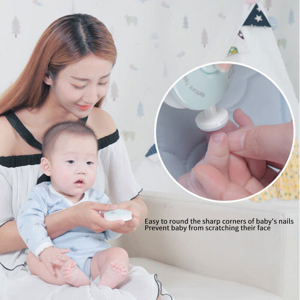 Electric Baby Nail Trimmer | 6 Interchangeable Grinding Heads | Quiet Motor, Adjustable Speed, Battery-Powered 3