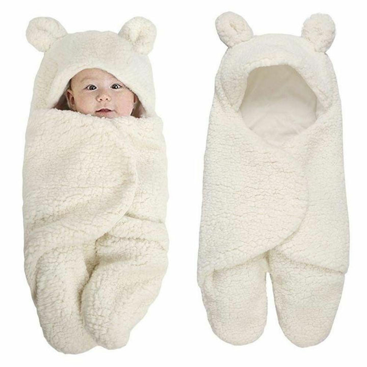 Baby Swaddle Blanket Fleece | Hooded Wrap with Inner Arm Mitts | Soft Cotton-Lined Sleeping Bag for Newborns 0-6 Months 3