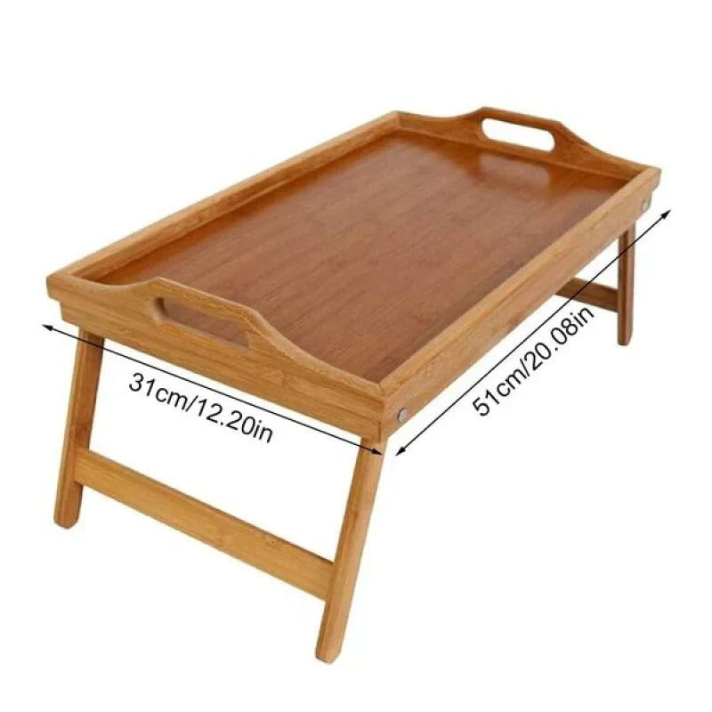Bamboo Folding Bed Tray Table | Folding Legs for Compact Storage | Moisture Resistant Finish for Easy Daily Cleanup 3