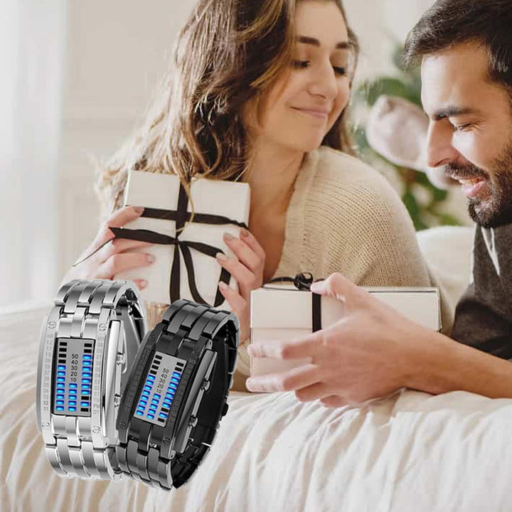 Binary LED Watch Alloy Water-Resistant with Scratch-Resistant Glass 7