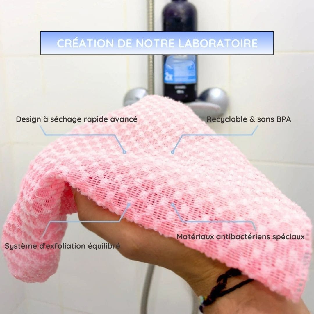 Exfoliating Shower Towel | Micro-Textured Surface for Deep Cleansing | Smoother, Brighter Skin for Shower or Bath Use 5