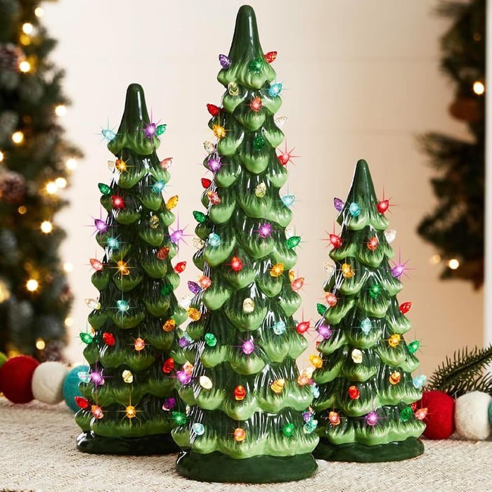 LED Christmas Tree Decoration Hand-Painted Tabletop with Glossy Finish 1