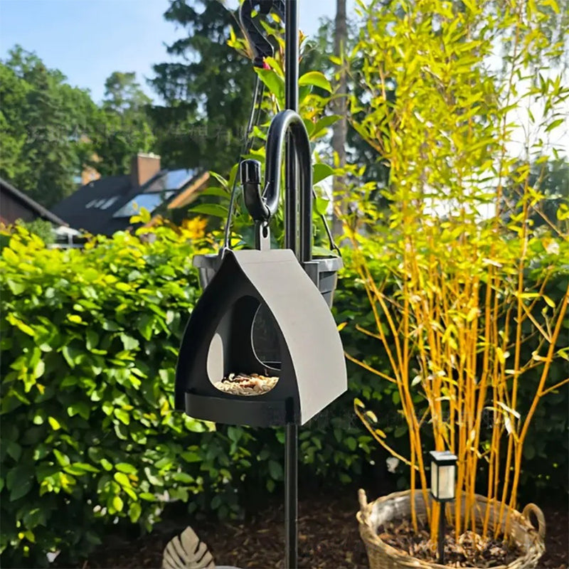 Hanging Bird Feeder Weatherproof Plastic Garden with Built-In Perch 2
