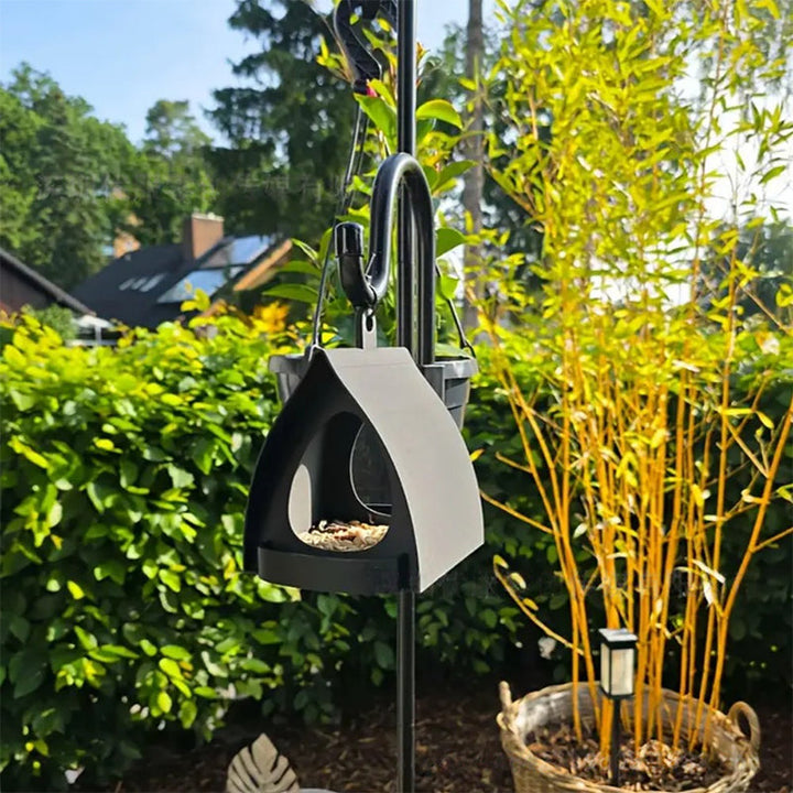 Hanging Bird Feeder Weatherproof Plastic Garden with Built-In Perch 2