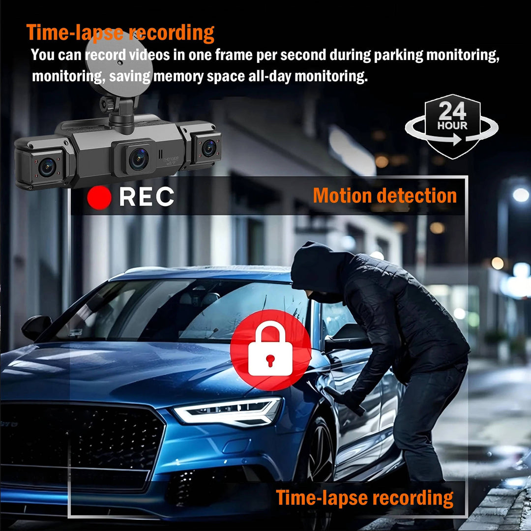 4-Camera Dash Cam System | 1920P Front | 720P Side &amp; Rear | Night Vision | WiFi | Up To 32GB