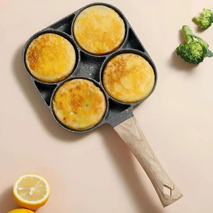 4-Section Frying Pan with Maifan Stone Coating | Non-Stick Egg Cooker