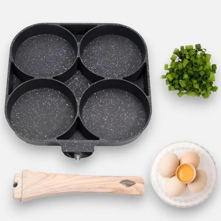 4-Section Frying Pan with Maifan Stone Coating | Non-Stick Egg Cooker