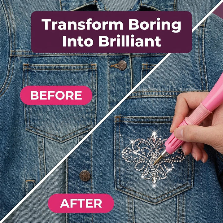 Hotfix Rhinestone Applicator Wand | 7 Interchangeable Tips 0.2-0.7 cm | Fast-Heating Craft Tool for Denim, Leather &amp; Fabric 4