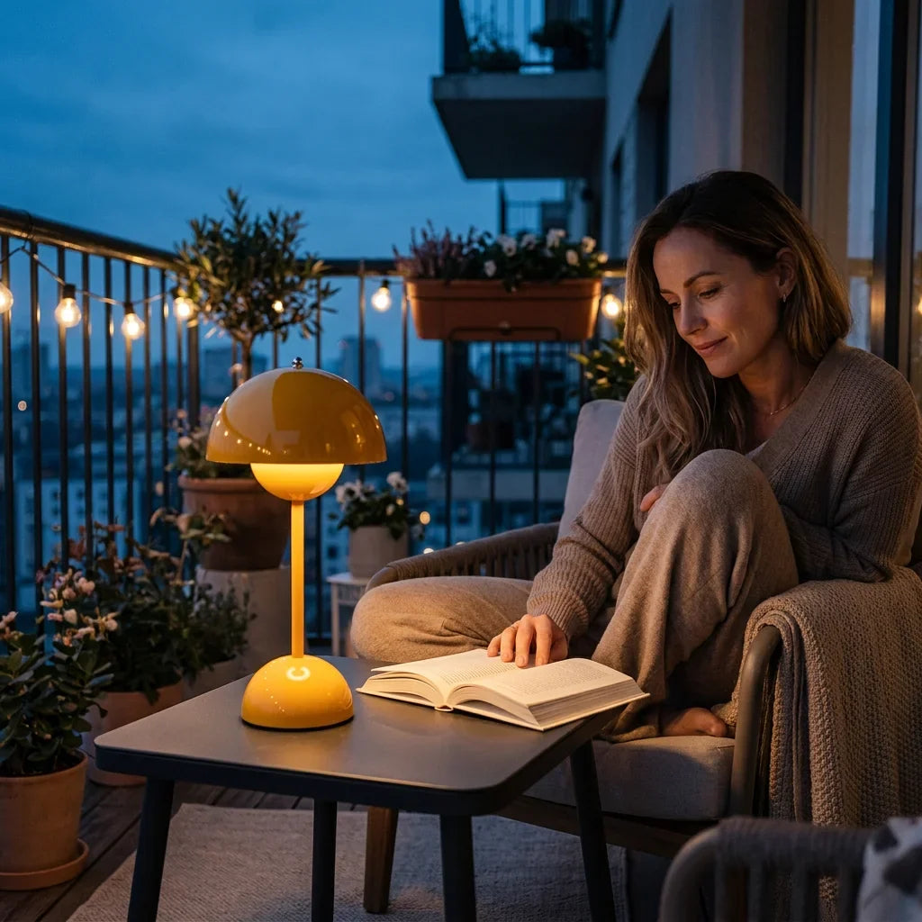 Cordless Touch Table Lamp 25 cm | Retro Style, Touch-Dimming Base | 3 Brightness Levels, Battery-Powered, No Cables 5