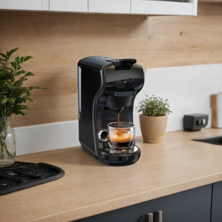 4-in-1 Coffee Machine | 19-Bar Pressure | Nespresso &amp; K-Cup Compatible | 25 Sec Brew | 68dB