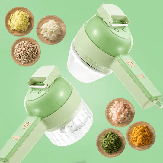 4-in-1 Electric Vegetable Cutter Set | RazorSpin Handheld Food Chopper