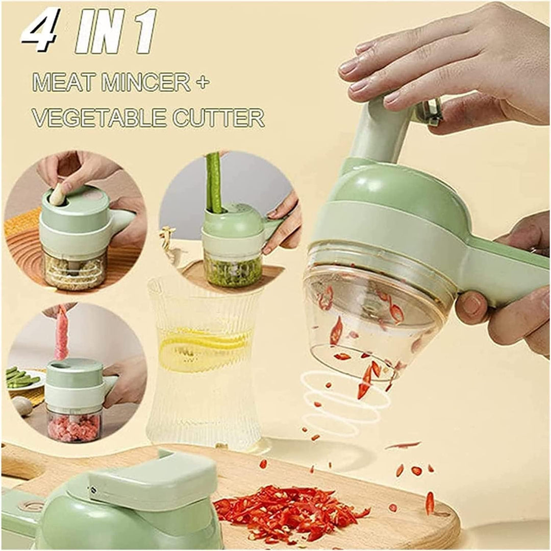4-in-1 Electric Vegetable Cutter Set | RazorSpin Handheld Food Chopper