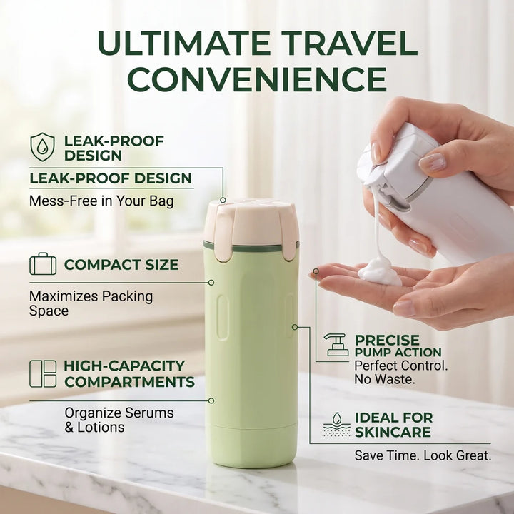 4-in-1 Travel Hygiene Storage | Press Top, Four Chambers