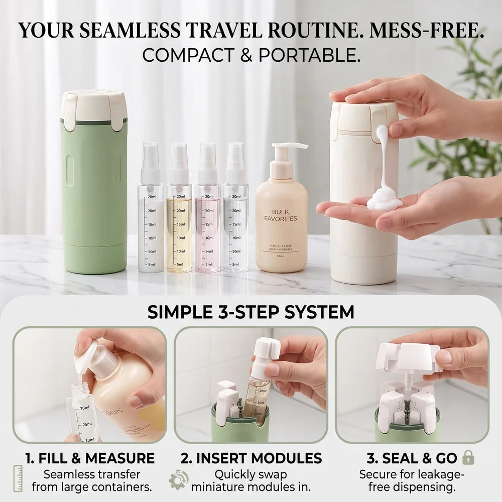 4-in-1 Travel Hygiene Storage | Press Top, Four Chambers