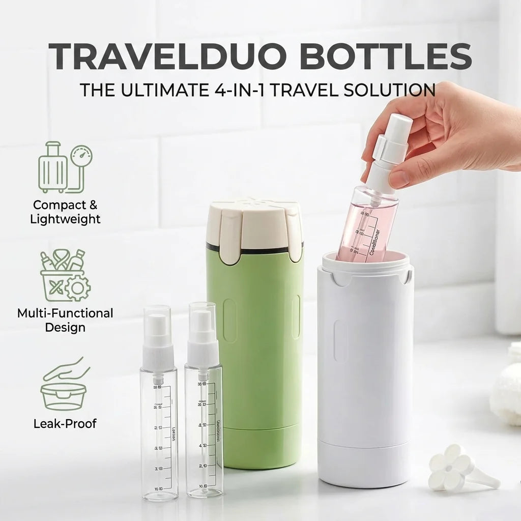 4-in-1 Travel Hygiene Storage | Press Top, Four Chambers