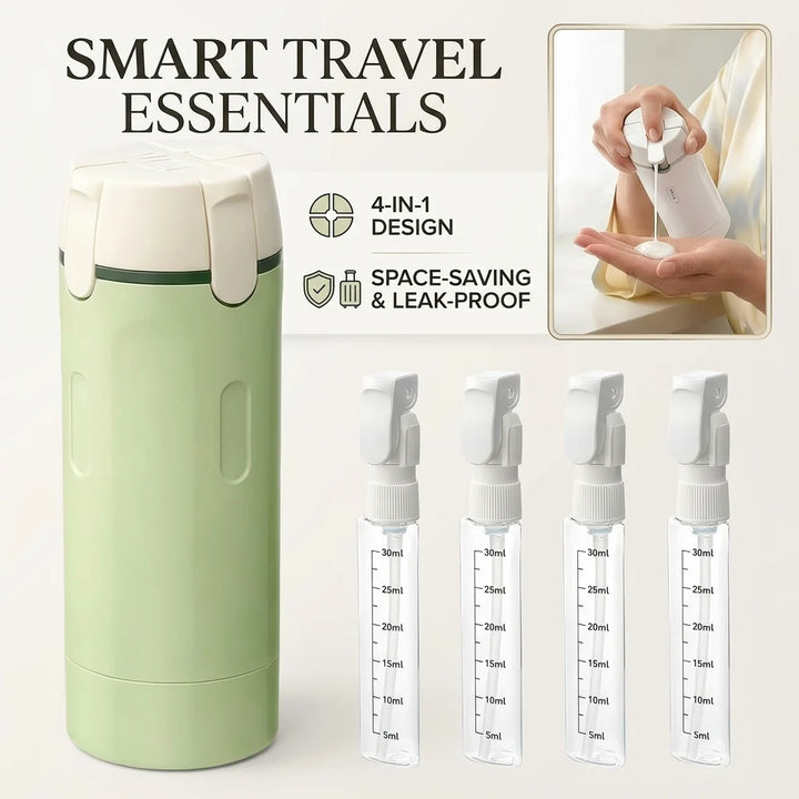4-in-1 Travel Hygiene Storage | Press Top, Four Chambers