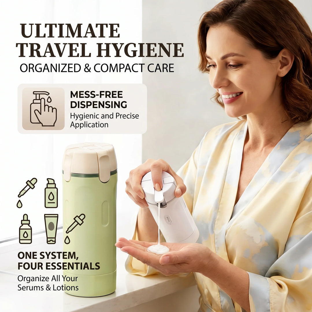 4-in-1 Travel Hygiene Storage | Press Top, Four Chambers