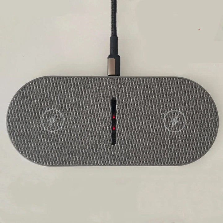 40W Dual Device Wireless Charger Station with LED Display – Fast Charging, Compact Design 2