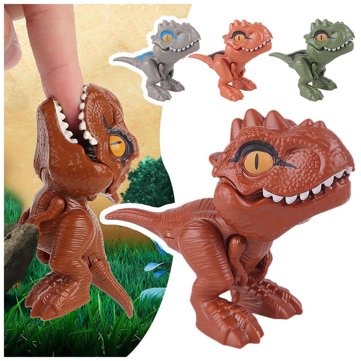 Dinosaur Toy Finger Puppet Bite-Ready Rounded Edges with Movable Tail 1