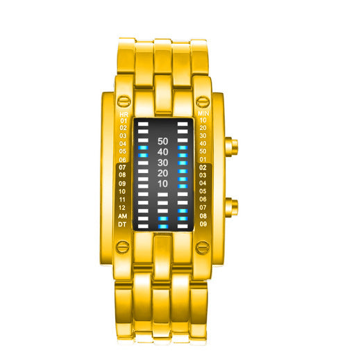 Binary LED Watch Alloy Water-Resistant with Scratch-Resistant Glass 10