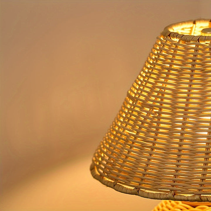 Woven Bamboo Accent Lamp | Handwoven Shade with USB-Powered Push-Button Switch | Soft Ambient Glow for Calm Spaces 5