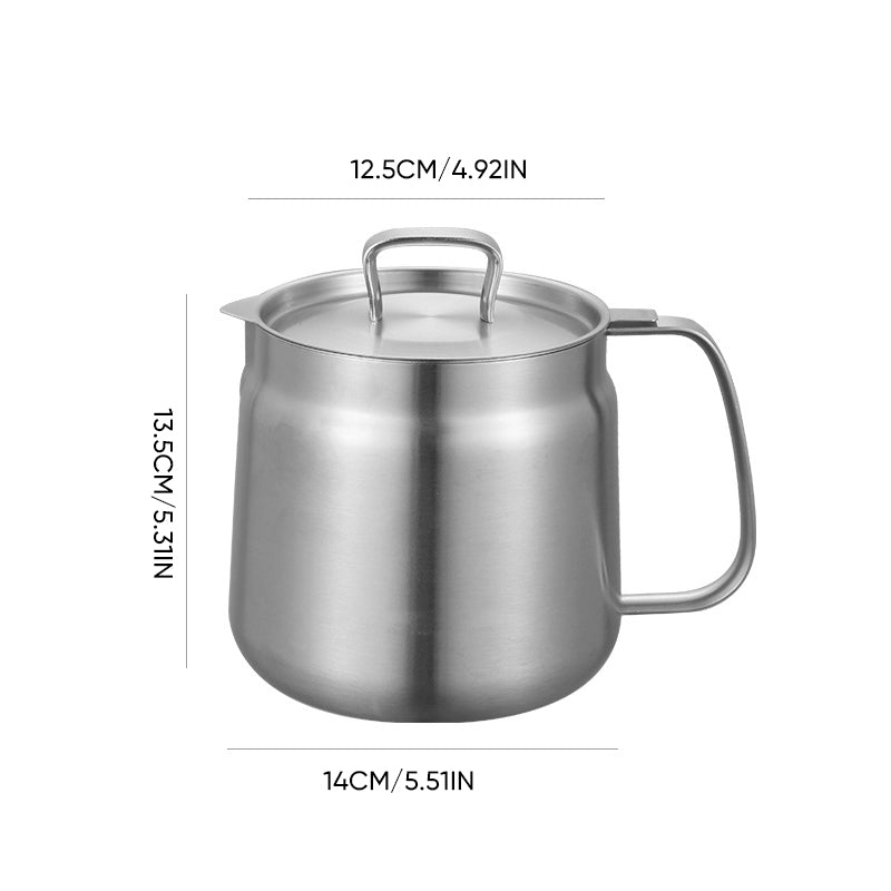 Oil Strainer Pot Stainless Steel | Integrated Filter Net Simplifies Frying and Straining | Reusable Cooking Oil, Less Waste 4