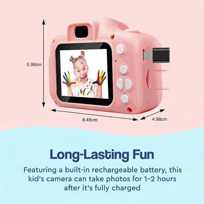 Kids Camera | Dual Lens | 12MP | 1080P | Shockproof | 2" IPS Screen | 32GB | Ages 3+
