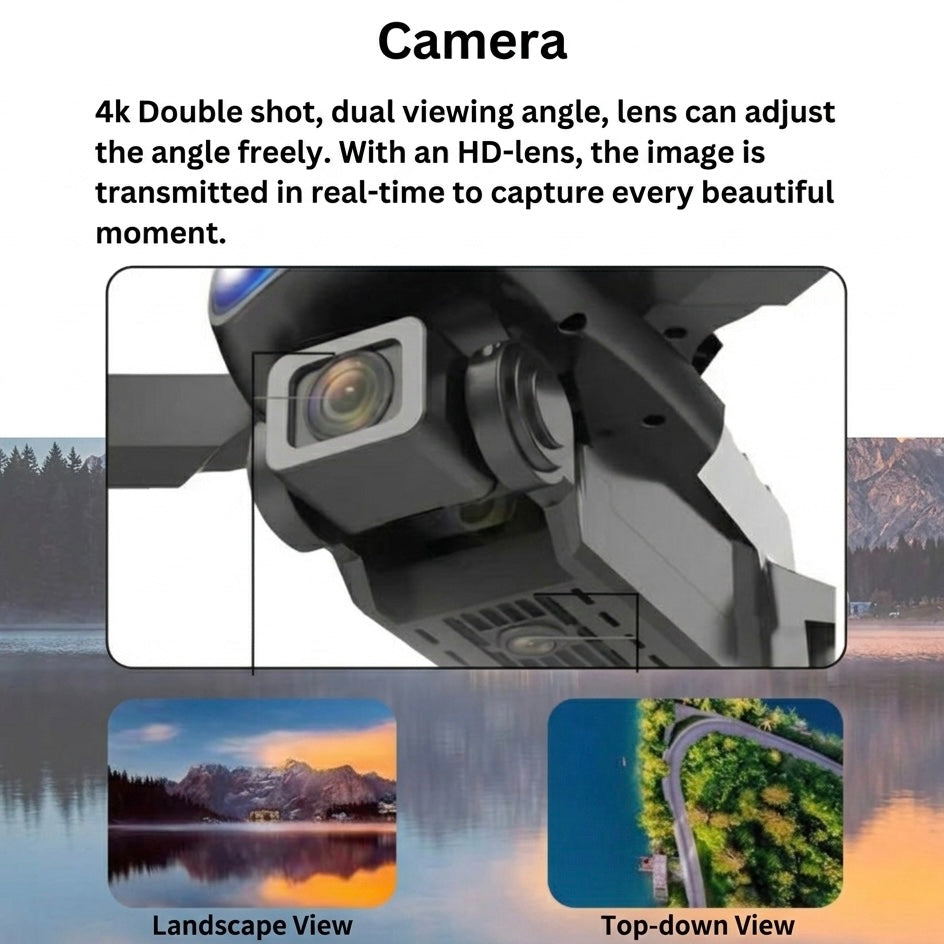 Aerial Vision | Foldable Mini Drone with Dual Camera | Optical Flow | Beginner-Friendly | Under 250g