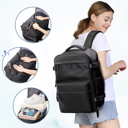 Travel Backpack | Vacuum Compression | Water-Repellent Oxford | Laptop up to 17" | USB Pump Included