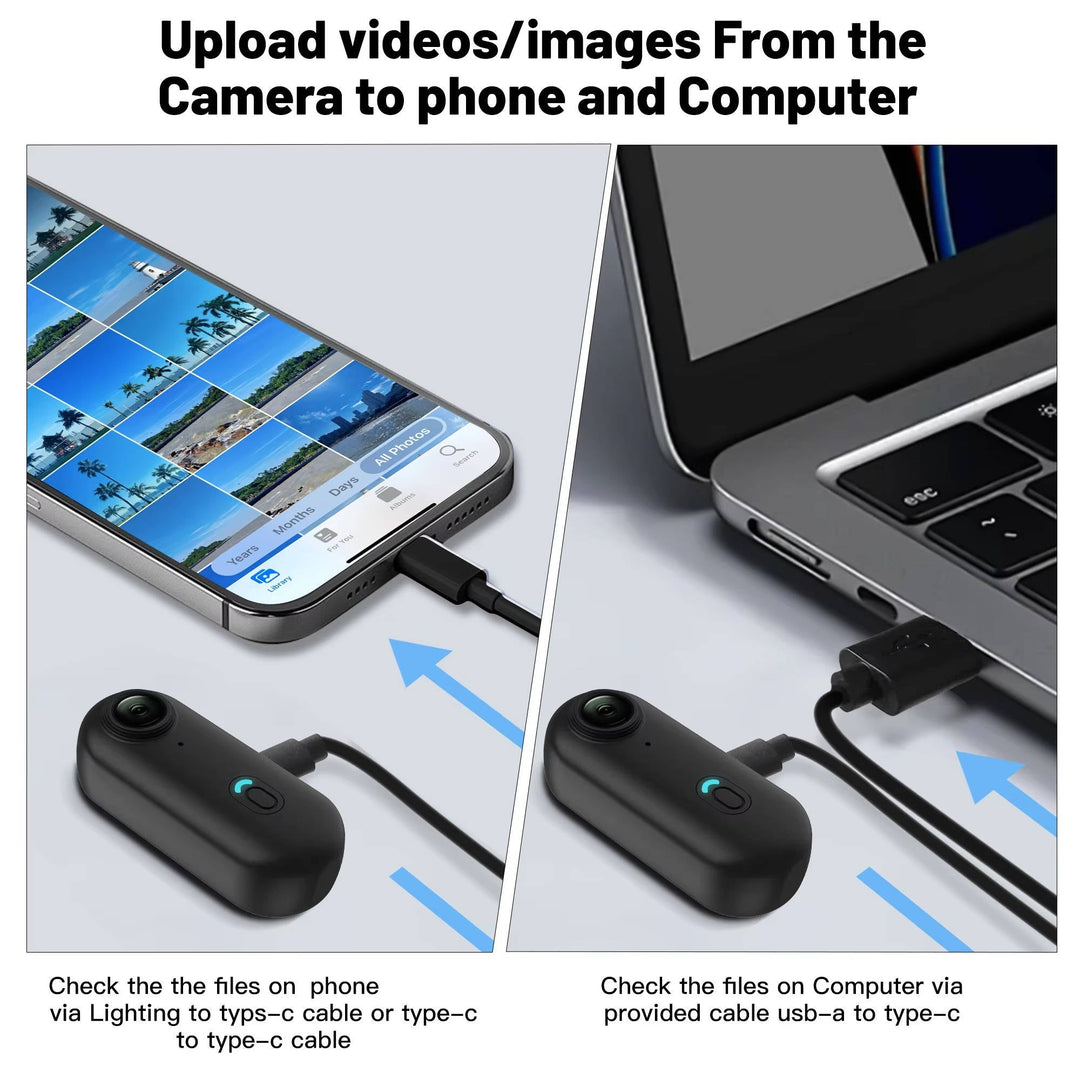4K 360° Action Camera | Dual Wide-Angle Lenses | 30M Waterproof | Anti-Shake | WiFi