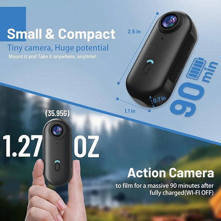 4K 360° Action Camera | Dual Wide-Angle Lenses | 30M Waterproof | Anti-Shake | WiFi
