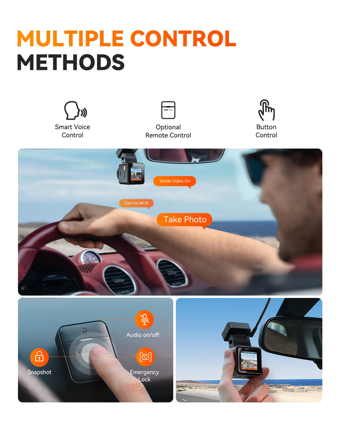 4K Dash Cam | Enhanced Night Vision | 5GHz WiFi | GPS | 24/7 Parking Mode | Compact