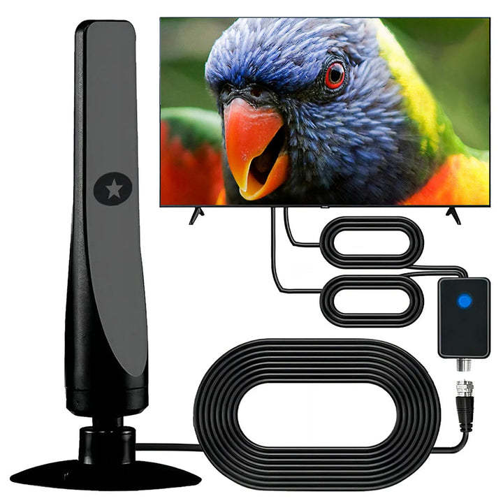 4K Digital TV Antenna with Signal Booster | 50-Mile HD Reception
