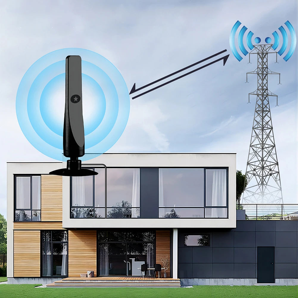 4K Digital TV Antenna with Signal Booster | 50-Mile HD Reception